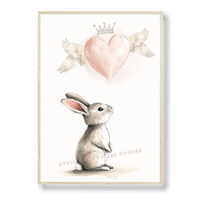 Affiche - Lapin Ex-Voto  décoration murale chambre bébé enfant.