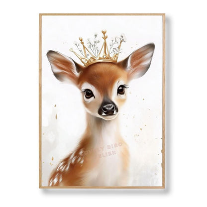 Affiche Jolie Biche & Couronne  décoration murale chambre bébé enfant.