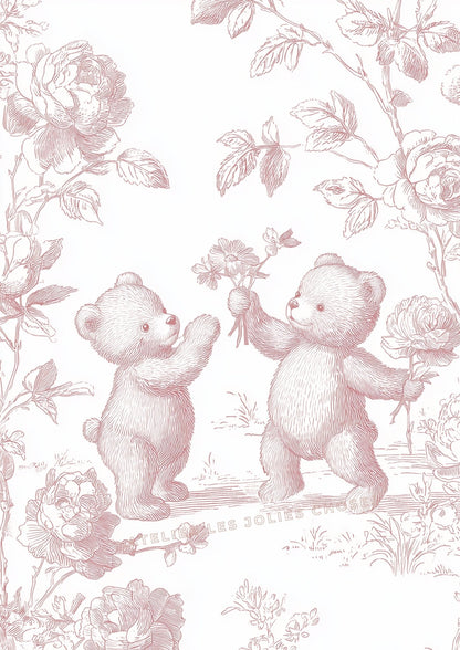 Illustration  – Un bouquet d’amitié  décoration murale chambre bébé enfant.