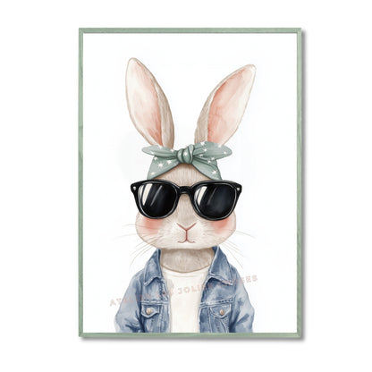 Affiche – Lapin Rock’n’Green décoration murale chambre bébé enfant