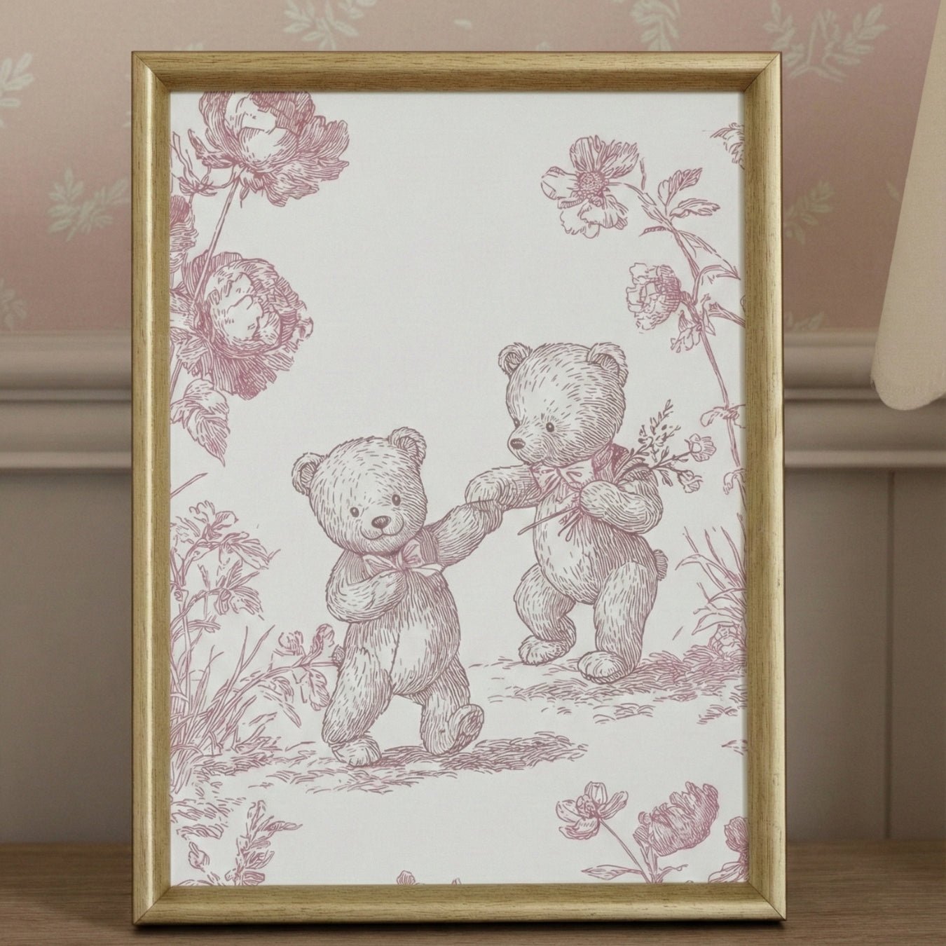 Illustration  – Balade au grand air  décoration murale chambre bébé enfant.