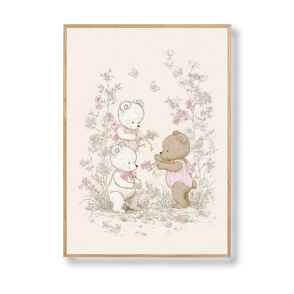 Illustration  – Douceur florale  décoration murale chambre bébé enfant.