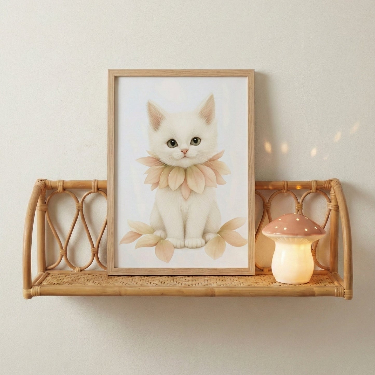 Petit Chat en Fleur  décoration murale chambre bébé enfant.