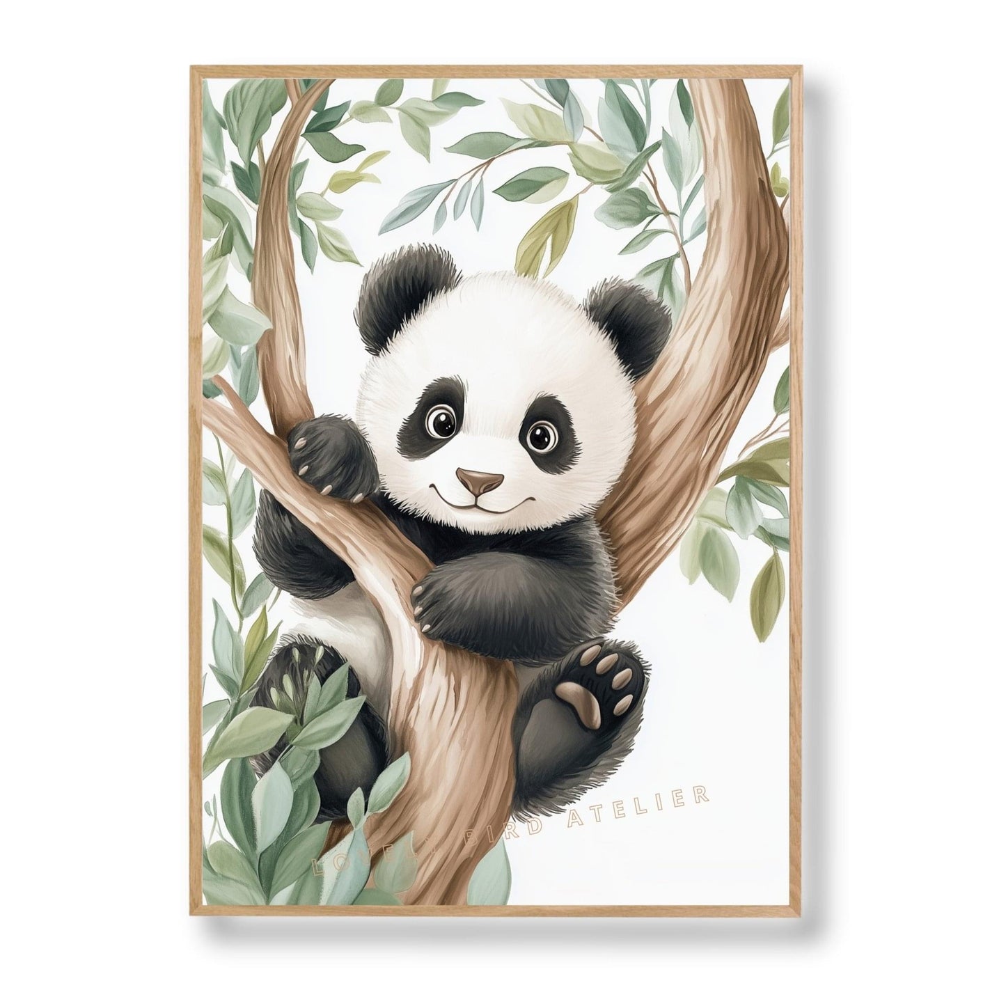 Panda & Végétation - Malice Sauvage  décoration murale chambre bébé enfant.