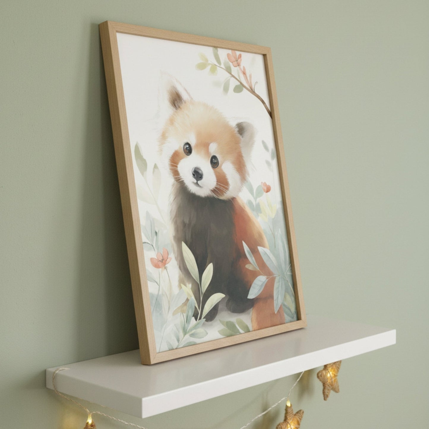 Affiche Panda Roux - Petit Vagabond  décoration murale chambre bébé enfant.