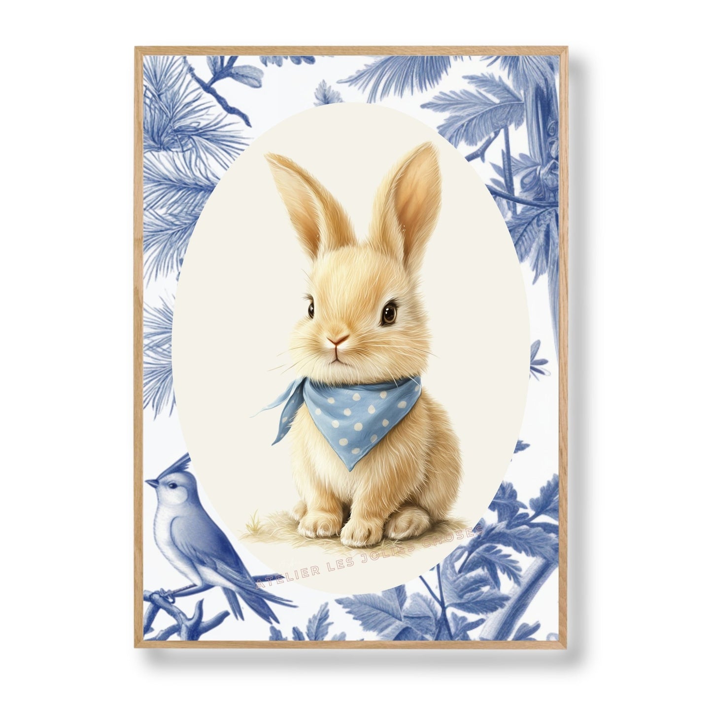 Compagnon de forêt – Édition toile de Jouy  décoration murale chambre bébé enfant.