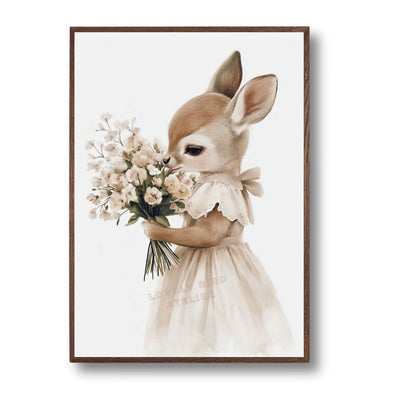 Affiche Biche & Joli Bouquet