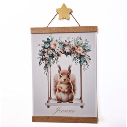 Porte affiche aimantée  - Bois  décoration murale chambre bébé enfant.