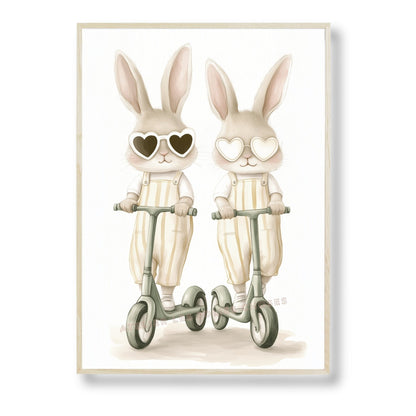 Affiche -  La Course des Frères Lapins décoration murale chambre bébé enfant