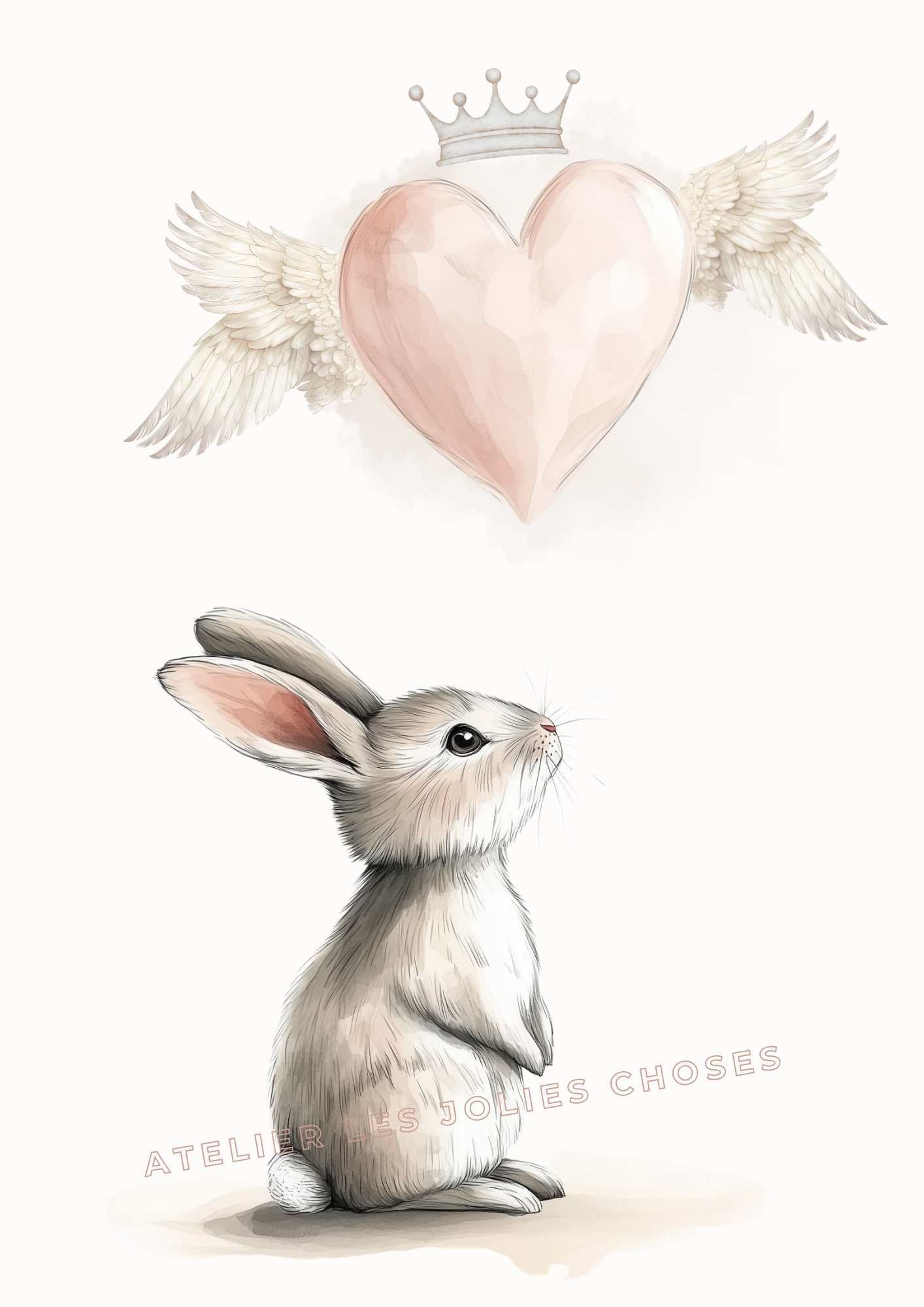Affiche - Lapin Ex-Voto  décoration murale chambre bébé enfant.