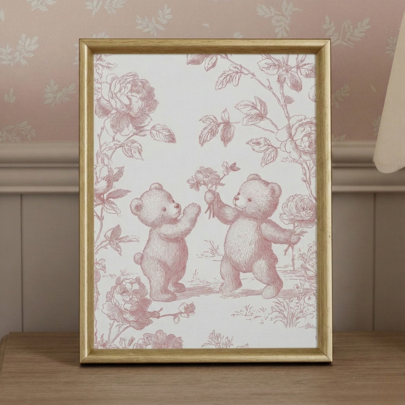 Illustration  – Un bouquet d’amitié  décoration murale chambre bébé enfant.
