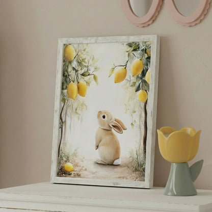 Affiche Lapin & Citronniers  décoration murale chambre bébé enfant.