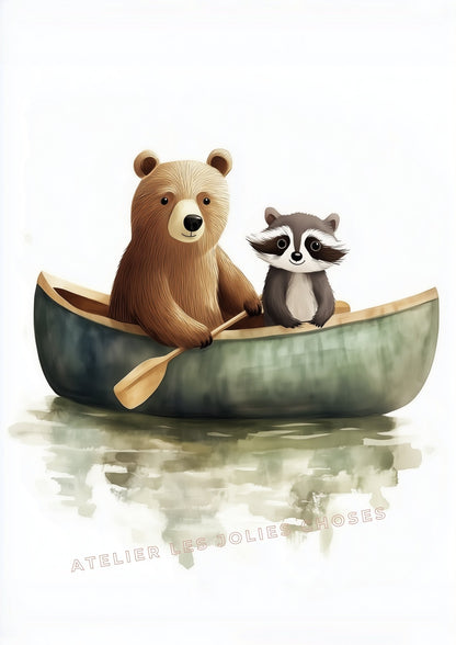 Affiche - Au Fil de l'Eau  décoration murale chambre bébé enfant.