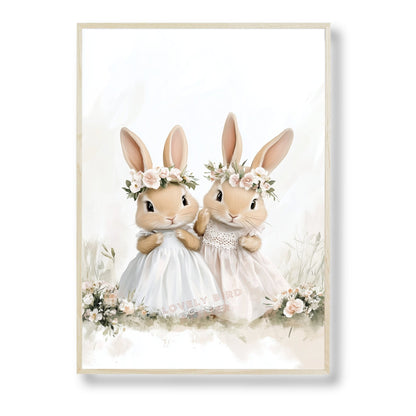 Affiche Les Petites Lapines décoration murale chambre bébé enfant