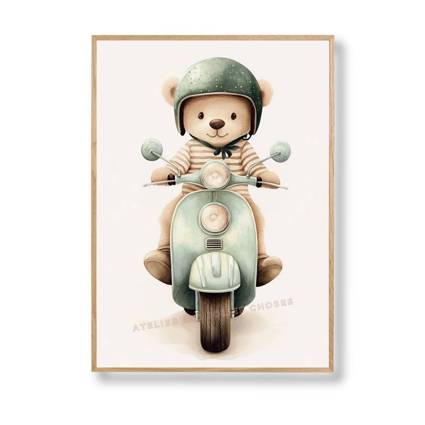 Petit Ours en Ballade  décoration murale chambre bébé enfant.