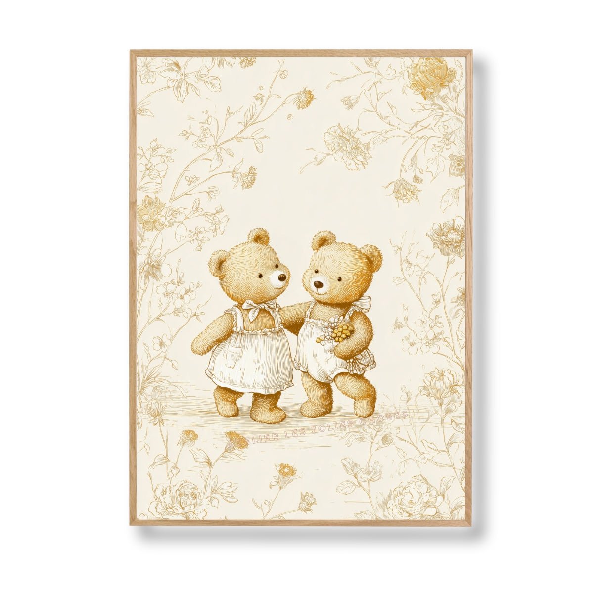 Illustration  – Les inséparables  décoration murale chambre bébé enfant.
