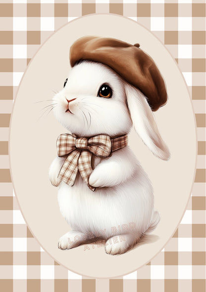 Petit Lapin Frenchie décoration murale chambre bébé enfant