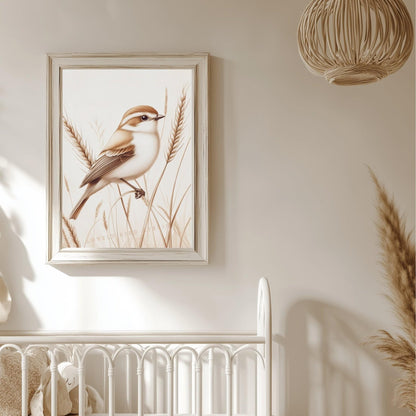Oiseau & Brindilles – Sérénité au Fil du Vent  décoration murale chambre bébé enfant.