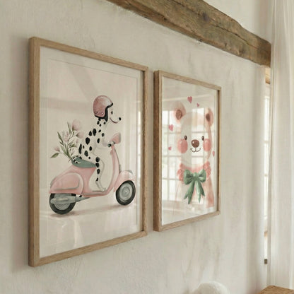 Dalmatien & Promenade Fleurie  décoration murale chambre bébé enfant.