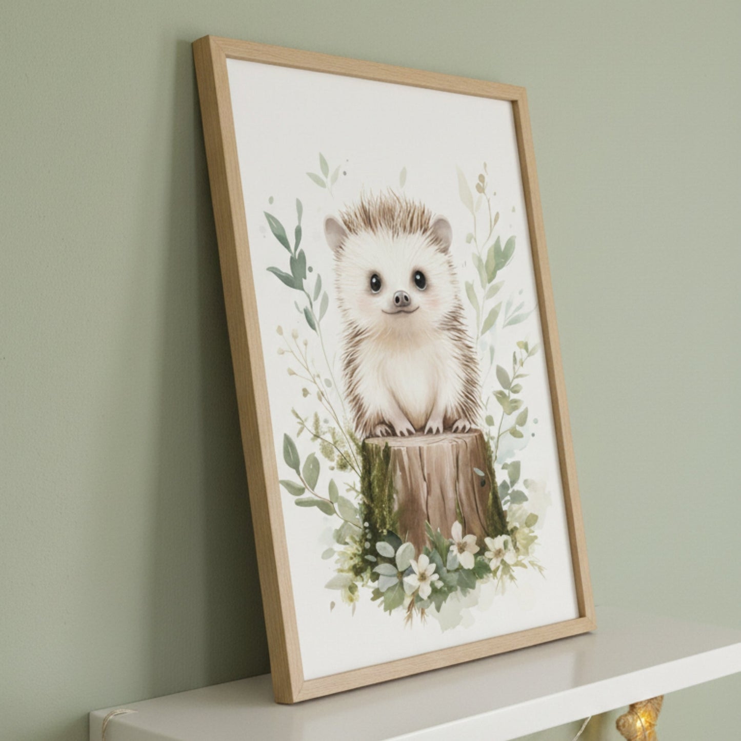 Petit Hérisson & Forêt  décoration murale chambre bébé enfant.