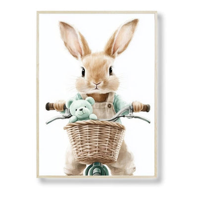 Affiche Lapin En Vélo