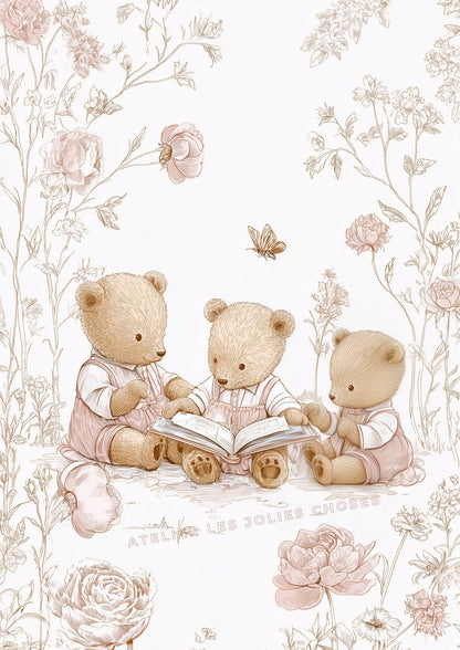 Illustration  – L’heure des histoires  décoration murale chambre bébé enfant.