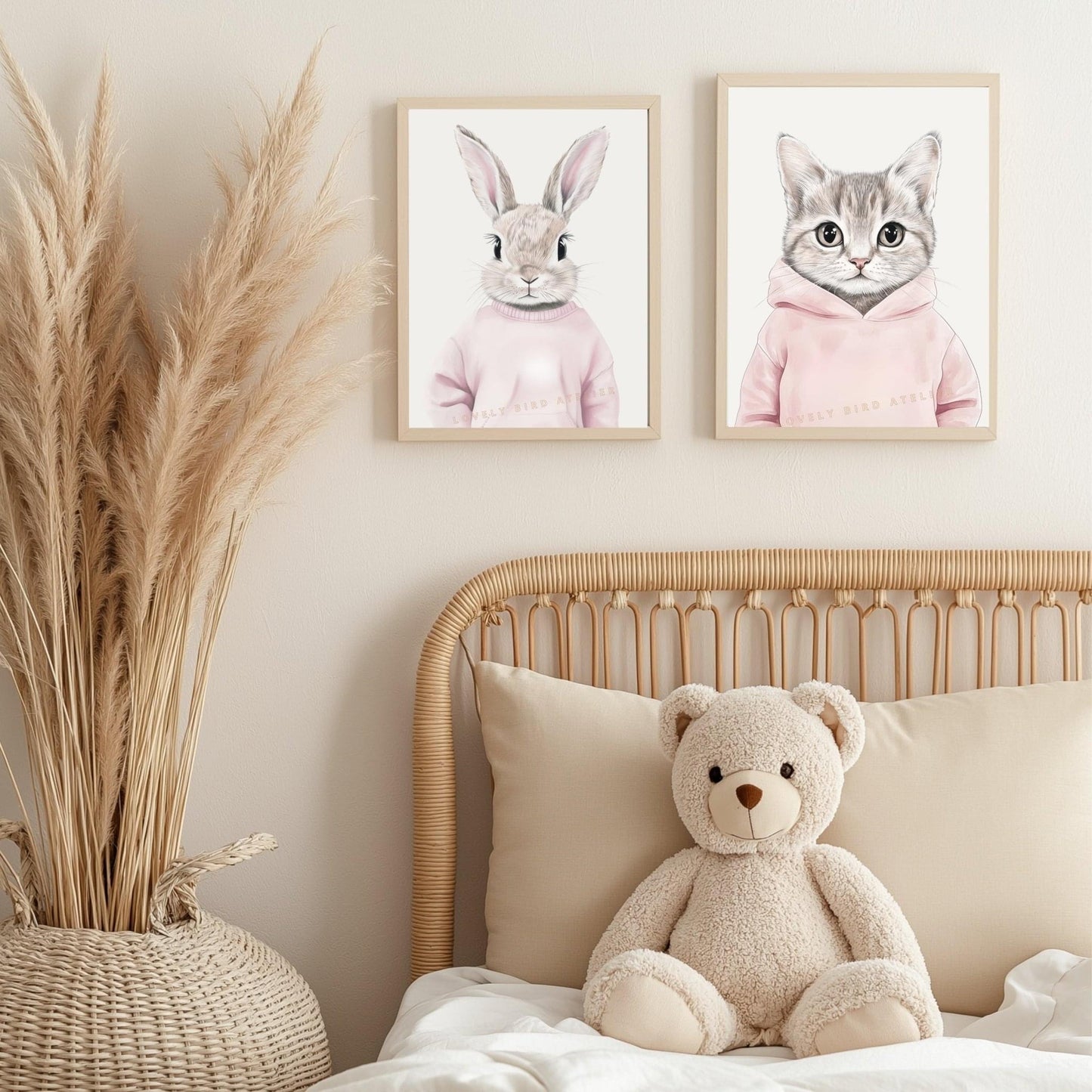 Affiche Chaton & Hoodie  décoration murale chambre bébé enfant.