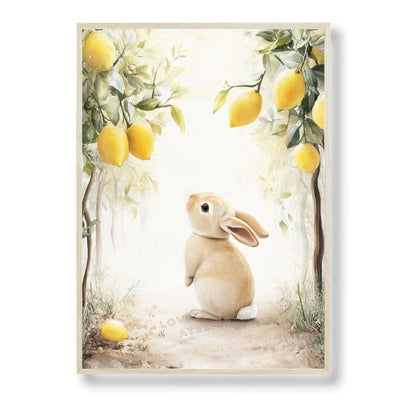 Affiche Lapin & Citronniers  décoration murale chambre bébé enfant.