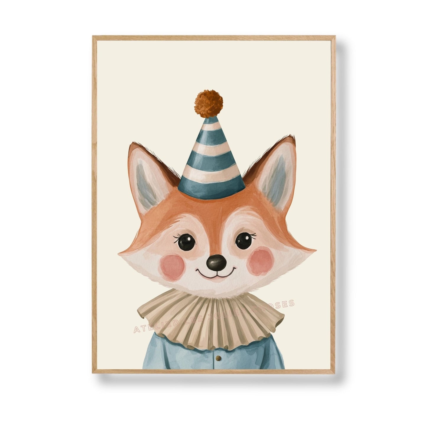 Le Renard du Carnaval  décoration murale chambre bébé enfant.