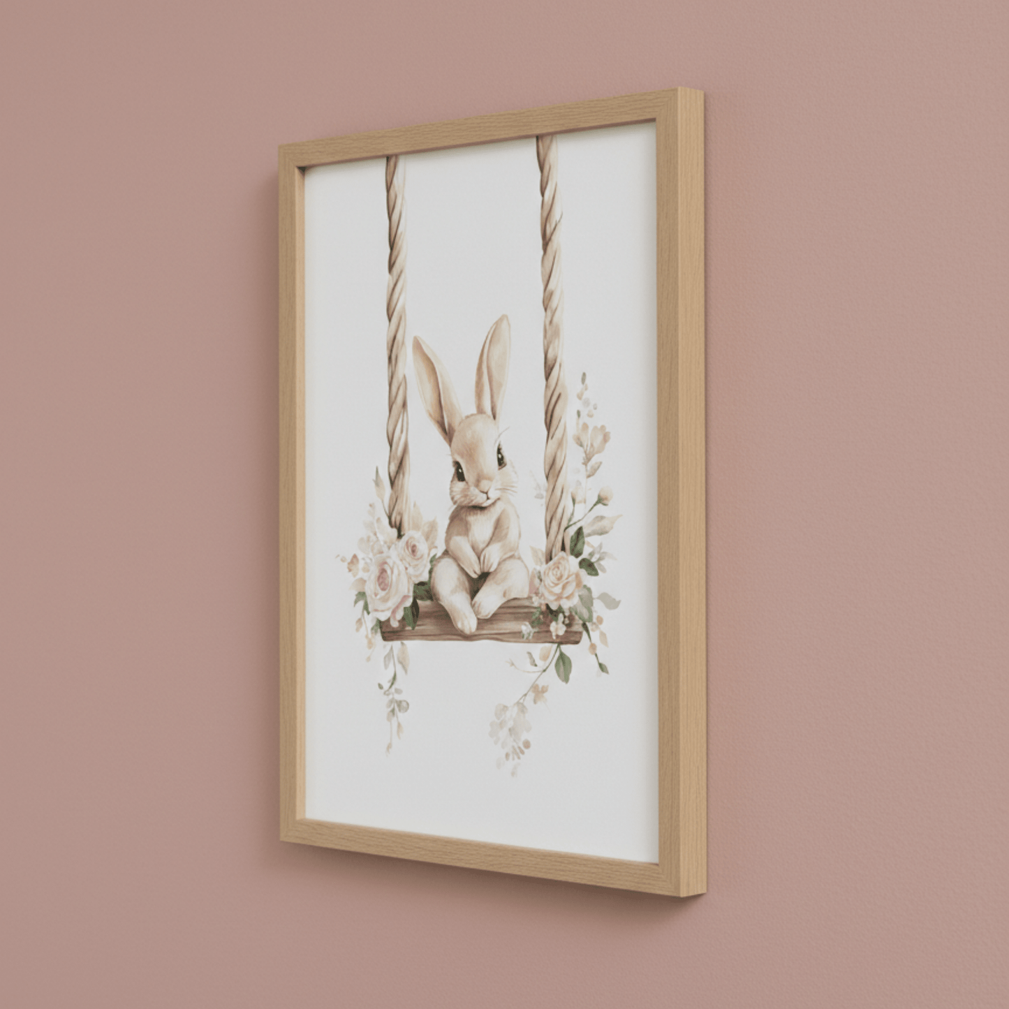 Affiche - Le rêve suspendu du petit lapin  décoration murale chambre bébé enfant.