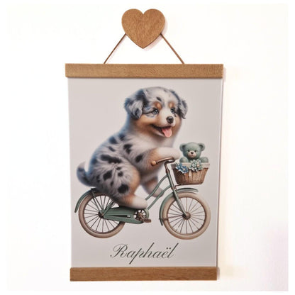 Porte affiche aimantée  - Bois  décoration murale chambre bébé enfant.