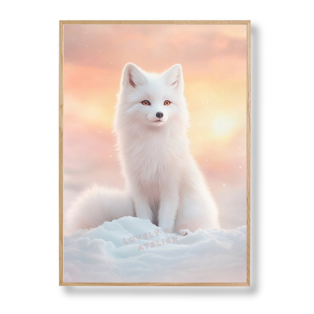 Affiche Renard Des Neiges  décoration murale chambre bébé enfant.