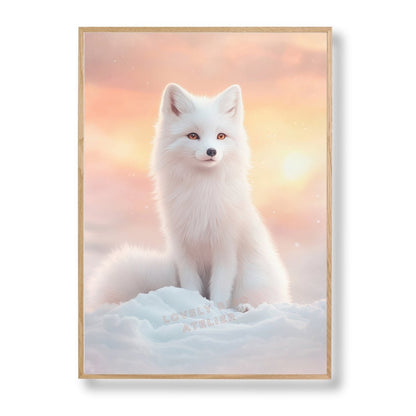Affiche Renard Des Neiges  décoration murale chambre bébé enfant.