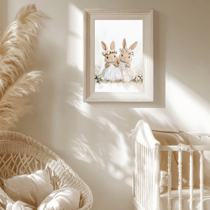 Affiche Les Petites Lapines décoration murale chambre bébé enfant