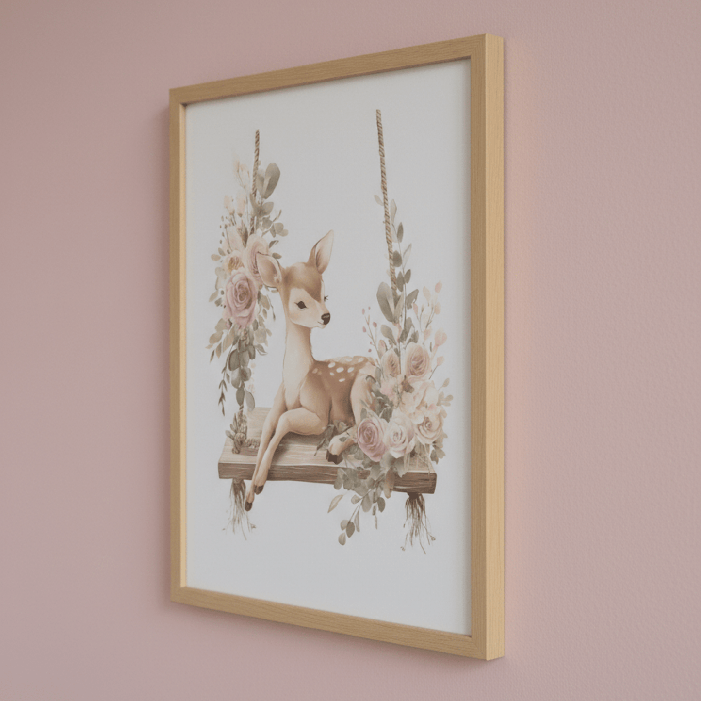 Affiche Biche - Un instant suspendu  décoration murale chambre bébé enfant.