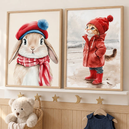 Affiche Chat & Ciré décoration murale chambre bébé enfant