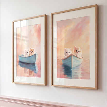 Affiche Chatons & Sunset décoration murale chambre bébé enfant