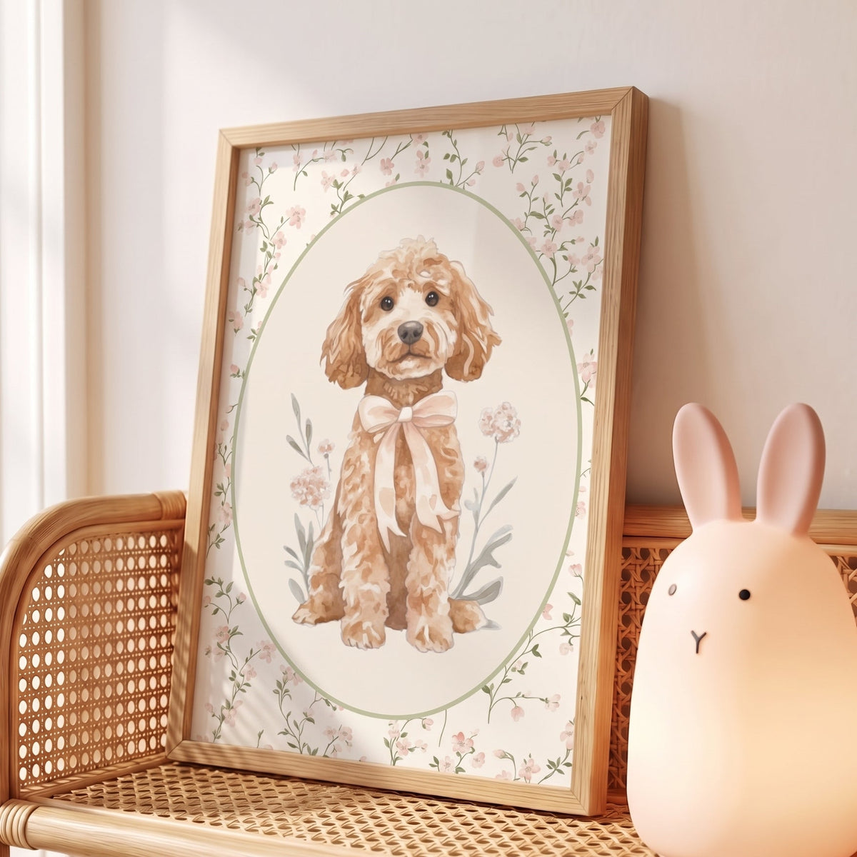 Affiche Joli Toutou & Petites Fleurs décoration murale chambre bébé enfant