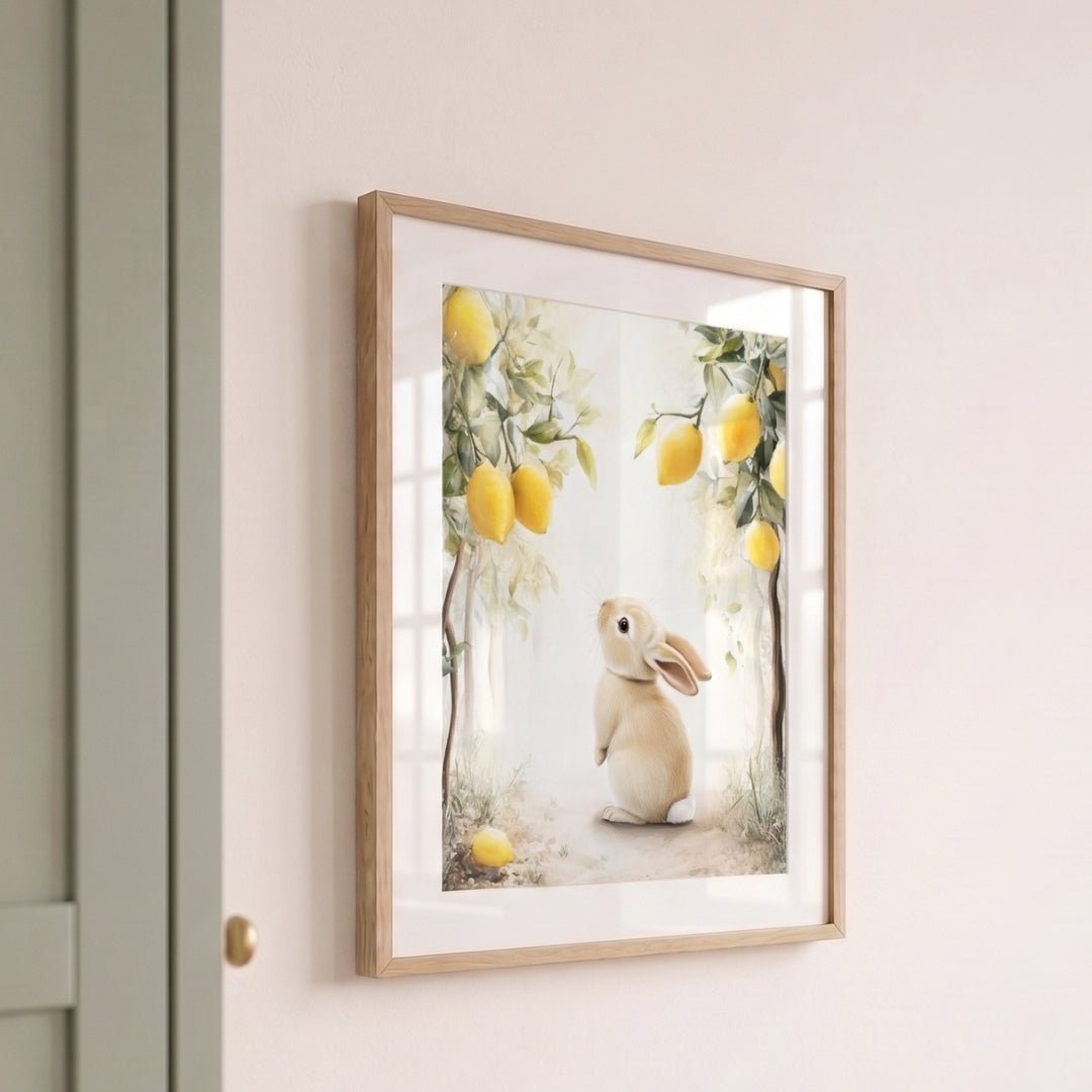Affiche Lapin & Citronniers décoration murale chambre bébé enfant