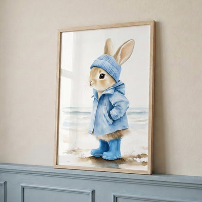Affiche Lapin en Ciré décoration murale chambre bébé enfant