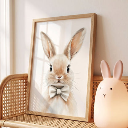Affiche Lapin & Nœud Papillon décoration murale chambre bébé enfant