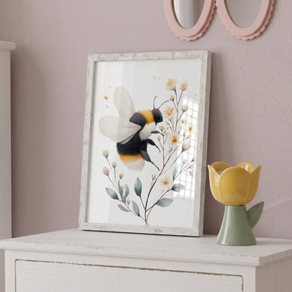 Affiche - Le bourdon des fleurs décoration murale chambre bébé enfant