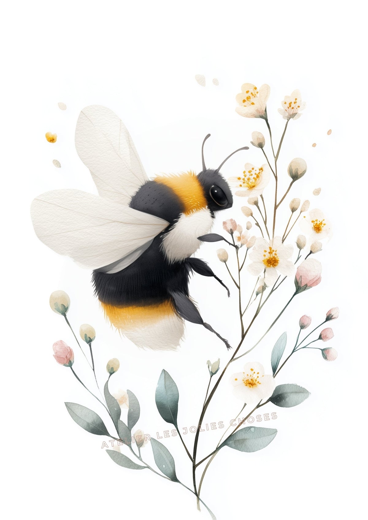 Affiche - Le bourdon des fleurs décoration murale chambre bébé enfant