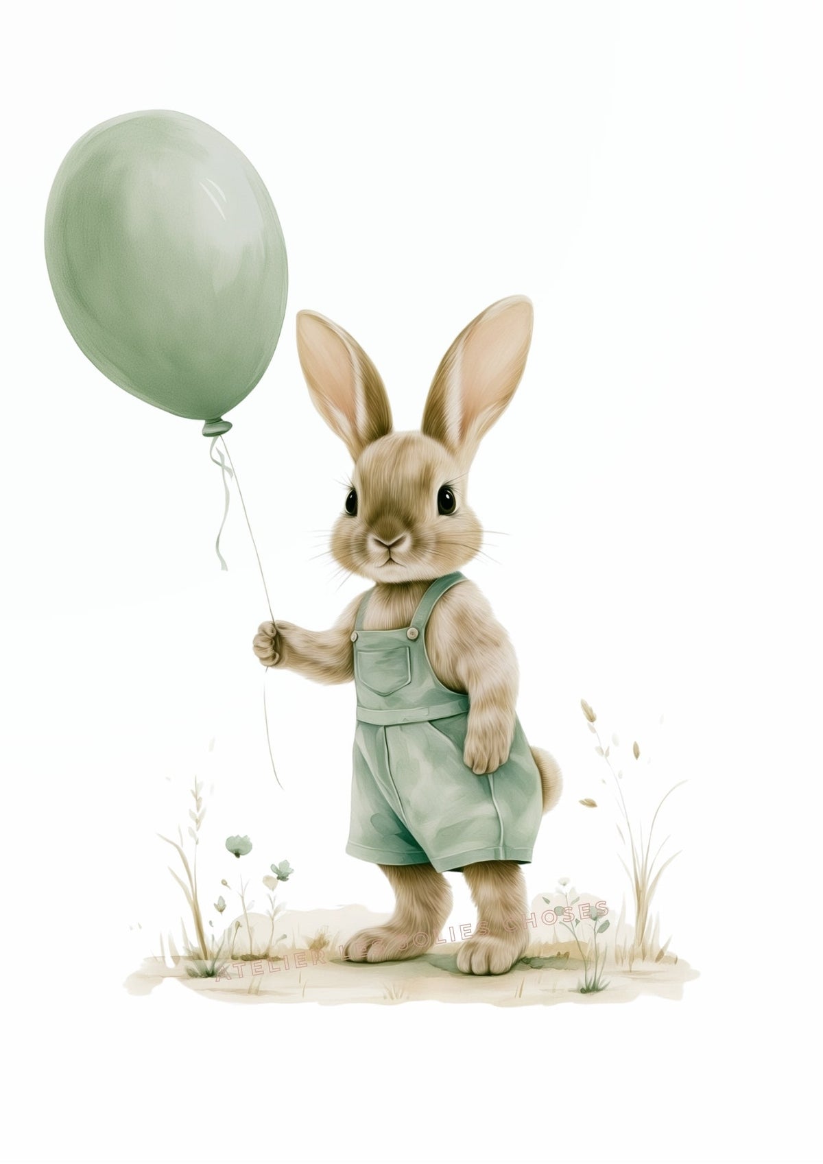 Affiche - Le petit lapin de printemps décoration murale chambre bébé enfant
