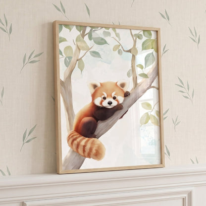 Affiche Petit Panda Roux décoration murale chambre bébé enfant