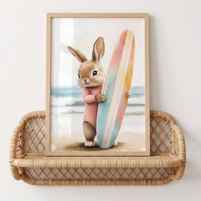 Illustration Lapine & Surf décoration murale chambre bébé enfant