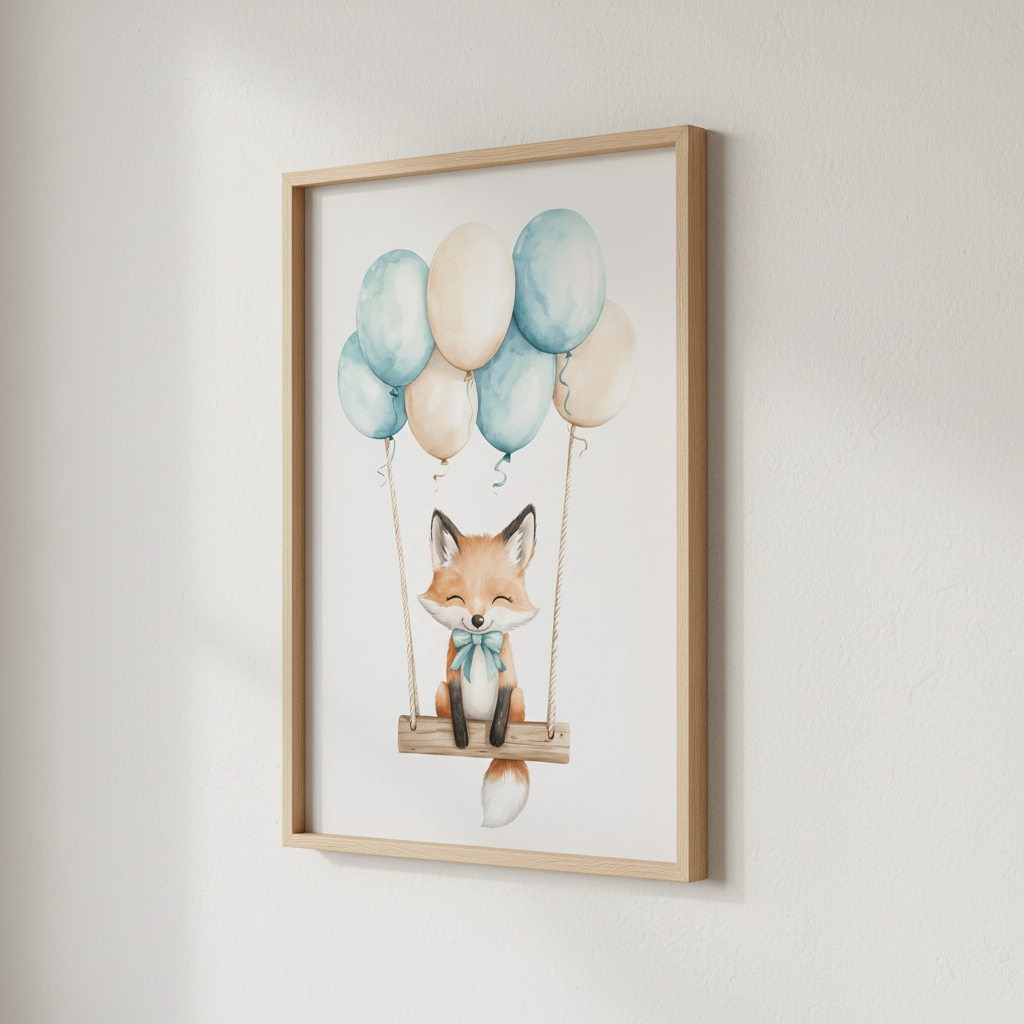 Affiche Renard & Balançoire Bleue