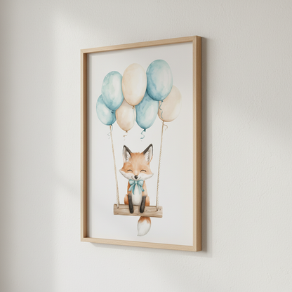 Affiche Renard & Balançoire Bleue