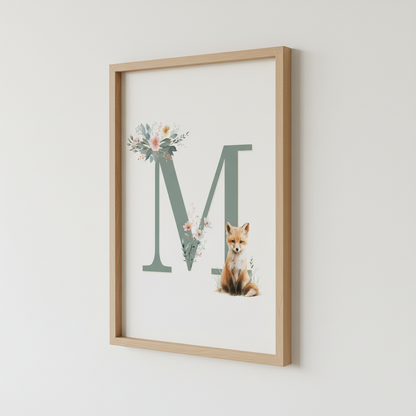 Affiche - Lettre M & Renard