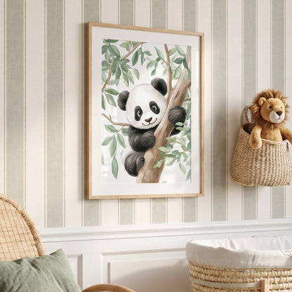 Panda & Forêt – Paix Sauvage décoration murale chambre bébé enfant